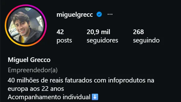 Perfil Instagram Miguel Grecco